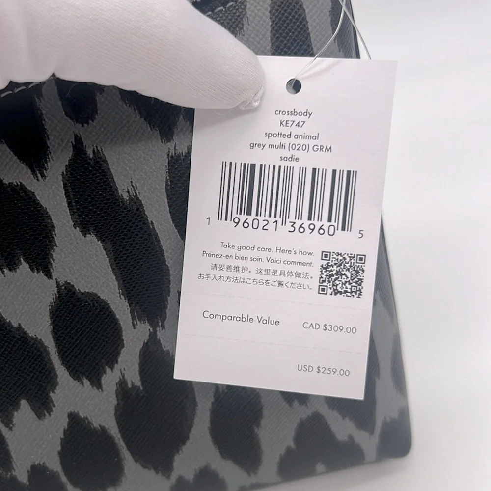 Kate Spade Sadie Crossbody Spotted Animal Print Grey/Multi